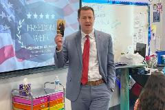Dr. Brumley returned to the classroom to lead high school civics lessons in Rapides and St. Tammany Parishes.