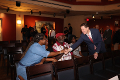 Dr. Brumley welcomes family of a future servicemember.