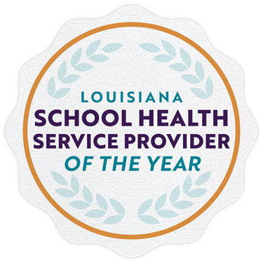School Health Service Provider of the Year Seal Logo Louisiana School Health Service Provider of the Year